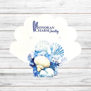 Tarjetas de exhibición de aretes con forma de concha de almeja - Exhibición de joyas - Empaque - Tarjetas para collares - Etiquetas / SP2057