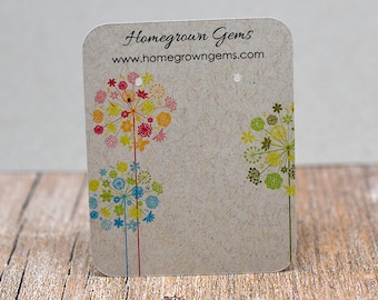 Earring Display Cards Personalized with Your Information - Wild and Crazy Dandelion Flowers - Jewelry Tags | DS0031