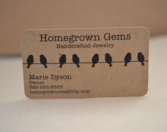 Birds on Wire Recycled Business Cards Modern Calling Cards