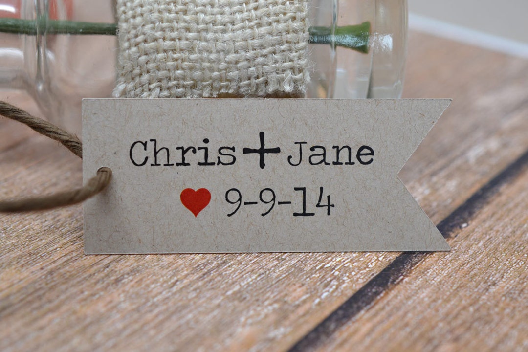 Wedding Favor Tags Flag Pennant Bride Groom Gift Tags Hang Tags - Etsy