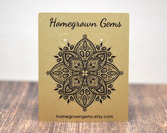Geometric Mandala Ornate Design Custom Earring Cards  - Necklace Cards - Packaging - Jewelry Tags - Floral - Flower - Price Tags