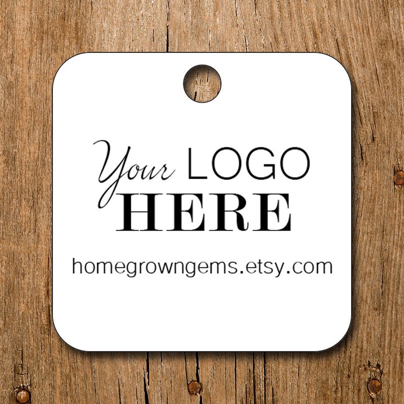 Customized 2 Round Square Logo Hang Tags Price Tags Product Display favor thank you 105 TAGS BT02TL image 1