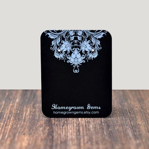 WHITE PRINT - Earring Cards - Damask Floral Black and White Design - Packaging - Necklace Cards - Hairbows - Jewelry - Price Tags | DS0117