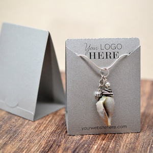 Custom Free Standing Tent Necklace Display Cards with your Logo - Earring Cards - 32 Cards - DS0111