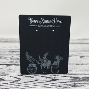 ENCRE BLANCHE | Cartes Bijoux | Arrangement floral de plantes en pot de pots de fleurs | Présentoirs personnalisés | DS0160
