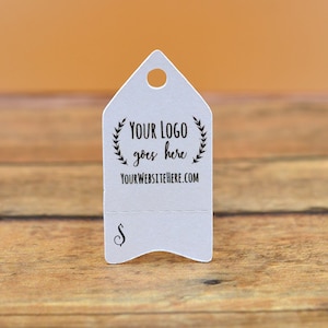 216 TAGS | Mini Perforated Arrow | Tear Away | Custom Tags | 0.75"x1.5"  Personalized with Logo Text - Jewelry Tags - Price Tags - DS0137