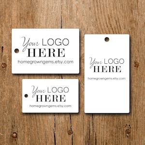 Rectangle Hang Tags  - Your Logo and Text - Customized Price Tags Jewelry Hang Tags Labels - NB