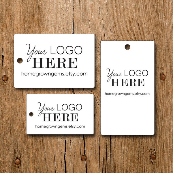 Rectangle Hang Tags  - Your Logo and Text - Customized Price Tags Jewelry Hang Tags Labels - NB