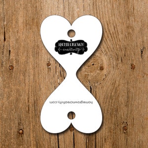 Aangepaste hartvouw over sieraden Productdisplay Tags Kaarten gepersonaliseerd met uw logo | 60 TAGS