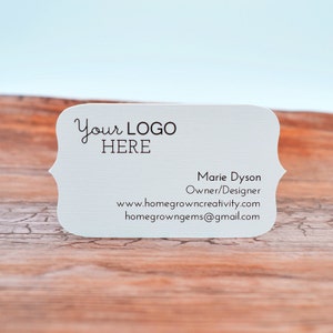 70 Business Cards Pointed Side Die Cut Customized with your Logo and Text DS0124 image 1