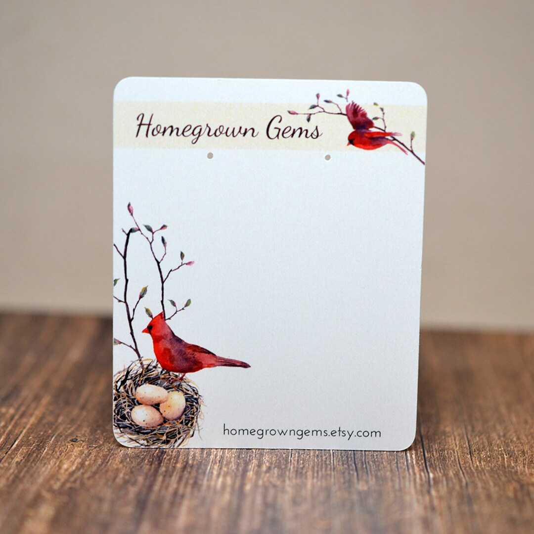 Winter Snow Red Birds Tree Personalized Earring Cards Jewelry