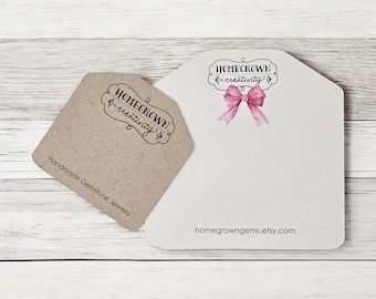 Custom Jewelry Display Packaging Cards | Ticket House Shape  | 20 SIZES | Display Cards | Earring Necklace Cards | SP2018