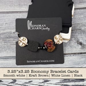 Cartões para exibição de joias e pulseiras de 3,25" x 3,25" | QTD 90+ | Preços econômicos de atacado | Papel de capa premium 130#