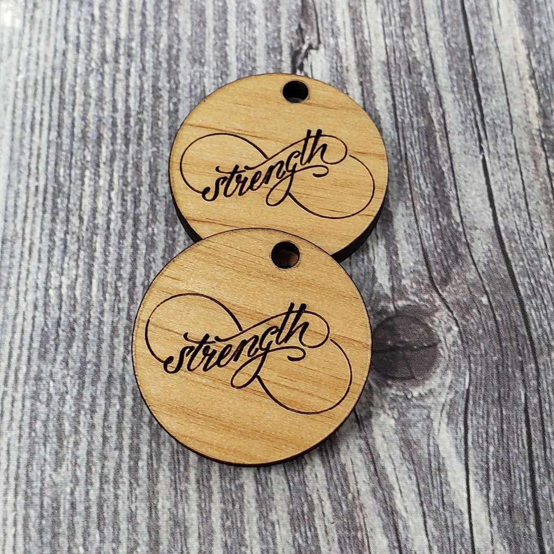 Infinite Strength Infinity Symbol Engraved Wood Pendant for Earrings ...