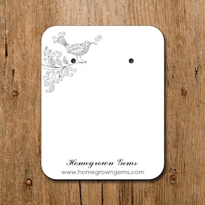 Custom Earring Cards Modern Bird Branch Outline | 00108