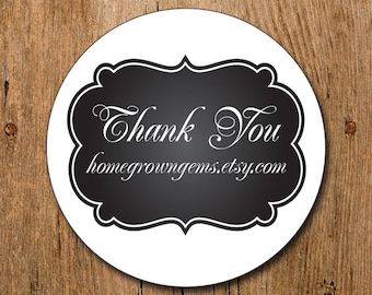 Customized Stickers - Chalkboard Style Ornate  - Labels - Wedding - Birthday Party - Thank You Stickers