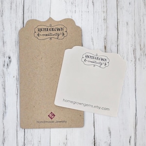 Ornate Cut Custom Jewelry Display Cards Ornate Cut Top | 20 SIZES | Includes Your Logo | Earring Cards | Necklace Cards | SP2001