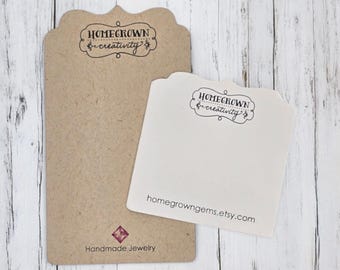 Ornate Cut Custom Jewelry Display Cards Ornate Cut Top | 20 SIZES | Includes Your Logo | Earring Cards | Necklace Cards | SP2001