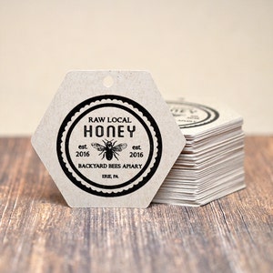 72 ETIQUETAS | Etiquetas personalizadas para pendurar hexágonos | 2,5"x2,25" | Casamento - Embalagem - Cartões de exibição - Etiquetas de preço | BT002 - YB