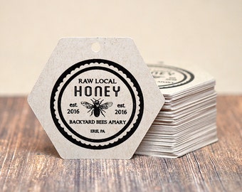 72 TAGS | Custom Hexagon Hang Tags | 2.5"x2.25" | Wedding - Packaging - Display Cards - Price Tags | BT002 - YB