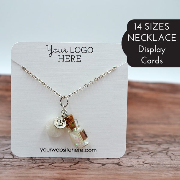 Cartes de collier personnalisées avec votre logo | 20+ Taille | Présentoir à bijoux - Personnalisé - Emballage - Étiquettes de collier | SP2000