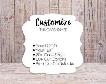 Custom Jewelry Display Cards | Ornate Cut | 20 SIZES | Includes Your Logo | Earring Cards | Necklace Cards | SP2003