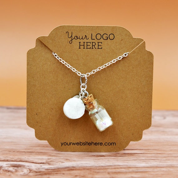 14 SIZES Custom Necklace Cards With Your Logo Ornate Cut Jewelry