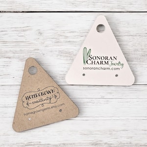 Cartões de embalagem com exibição triangular de borda curva, vários tamanhos | Pacote de cartões de exibição de brinco personalizado | DS0137
