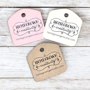 240 TAGS | Custom Tags - 1&quot; Personalized with Logo Text - Jewelry Tags - Price Tags - Hang Tags
