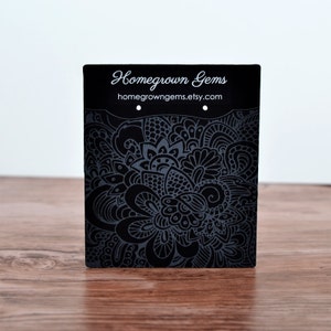 Ornate Floral Grey White Background | Earring Cards Display Packaging - Necklace Cards - Jewelry - Price Tags | DS0130