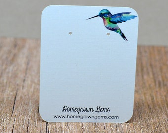 Earring Cards - Jewelry Cards - Display Cards - Packaging Personalized and Custom Necklace Cards - Hummingbird | DS0027