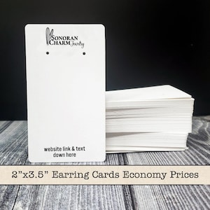 Cartões de exibição de brinco de 2"x3,5" | Qtde 112+ | Preços no atacado econômico | Papel de capa Premium 130# | ECON001