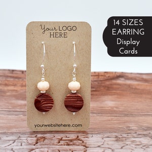 Earring Cards Customized with Your Logo and Text