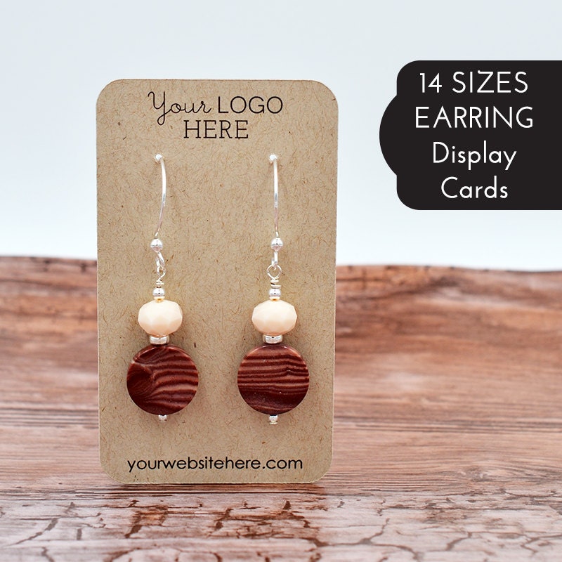 Earring Cards Customized With Your Logo and Text Etsy