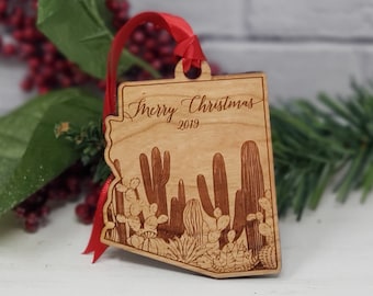 2023 Arizona State Desert Cactus Garden Landscape Ornament Merry Christmas | Customized Personalized | Christmas Gift Exchange