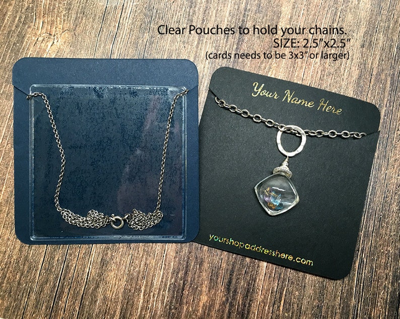 Necklace Card Pouches to Hold Loose Chain Adhesive Pouch Etsy