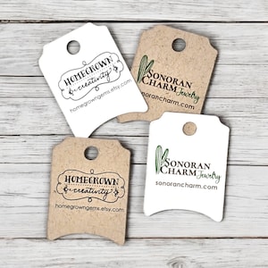 240 TAGS | Mini Ticket | Custom Tags | 1&quot;x.75&quot; Personalized with Logo Text - Jewelry Tags - Price Tags - Hang Tags