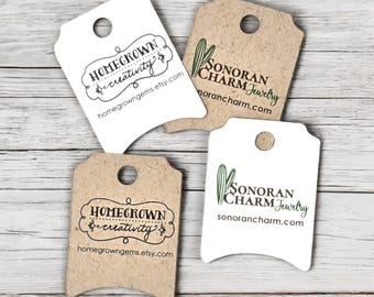 240 TAGS | Mini Ticket | Custom Tags | 1"x.75" Personalized with Logo Text - Jewelry Tags - Price Tags - Hang Tags