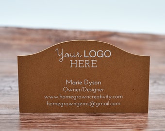 70 | Business Cards Curved Top - Customized with your Logo and Text | DS0124 | White Ink Available