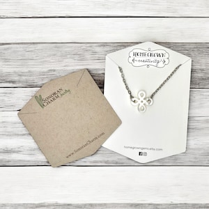 Tarjetas para collares hexagonales con forma única y personalizada con su logotipo - Exhibición de joyas - Cadena - Embalaje - Etiquetas para collares / Más de 15 tamaños / DS0110