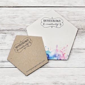 Personalisierte Schmuckkarten | Fünfeck-Form | 5 GRÖßEN | Beinhaltet Ihr Logo | Kartenohrringe | Halskette Karten | SP2034