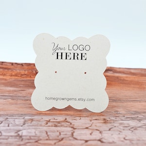 Scalloped Edge Custom Earring Display Cards with your Logo - Necklace Cards - Packaging