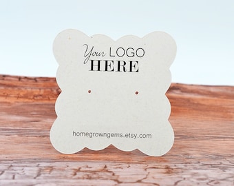 Scalloped Edge Custom Earring Display Cards with your Logo - Necklace Cards - Packaging