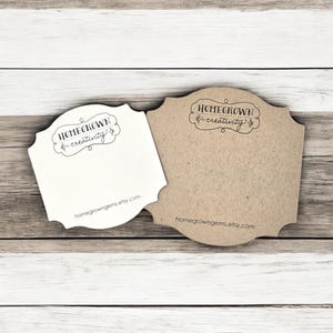 Custom Jewelry Display Cards | Unique Shape Corners | 8 SIZES | Includes Your Logo | Earring Cards | Necklace Cards Bows Rings | SP2066