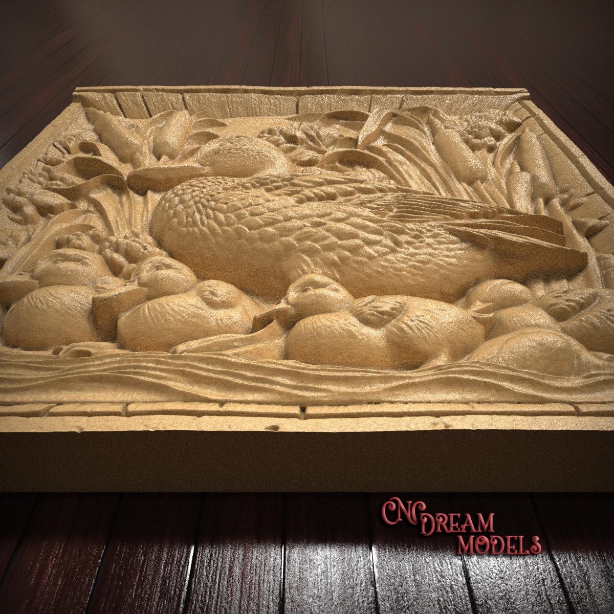 Duck and Ducklings, 3D CNC Router Carving File | STL File for Cnc ...