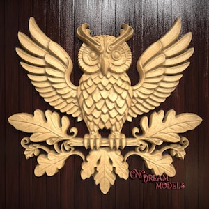 Majestic Owl on Branch 3D Relief STL File for CNC Router Carving or 3D Resin Printing – Elegant and Detailed Design