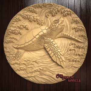 CNC Router Carving File | STL File for cnc | VCarve | Aspire | Easel | File for CNC | Carbide Create Pro | Sea Turtle | Ocean