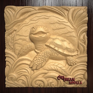 CNC Router Carving File | STL File for cnc | VCarve | Aspire | Easel | File for CNC | Carbide Create Pro | Sea Turtle | Ocean