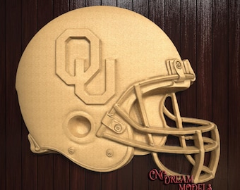 OU Football Helmet | CNC Router Carving File | STL File for cnc | VCarve | Aspire | Easel | File for cnc | Carbide Create Pro