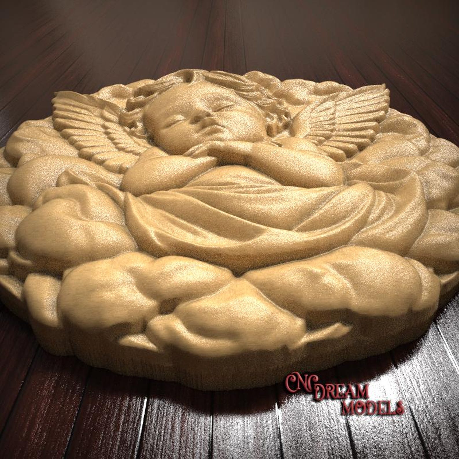 Sleeping Angel Baby 3D Relief STL File for CNC Router Carving or 3D ...